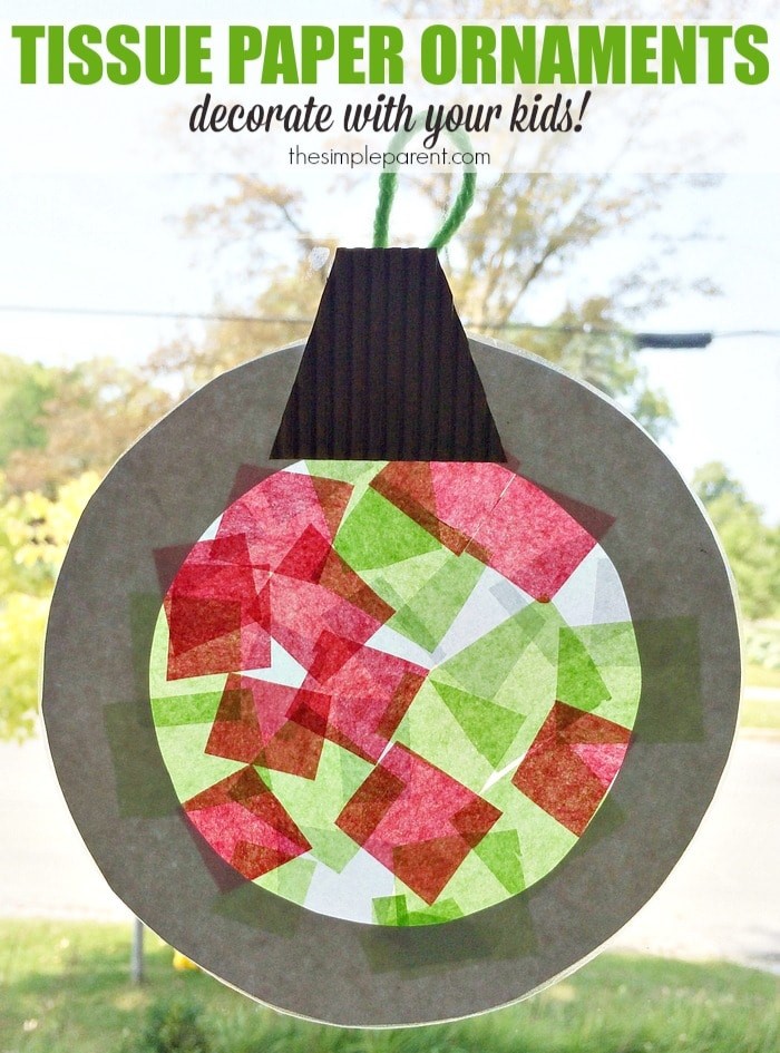 Tissue Paper Suncatcher Baubles from The Simple Parent