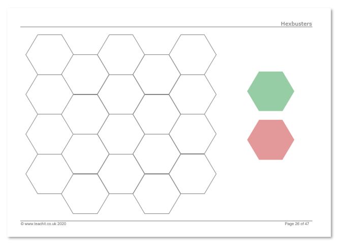 Teachit 'hexbusters' game template