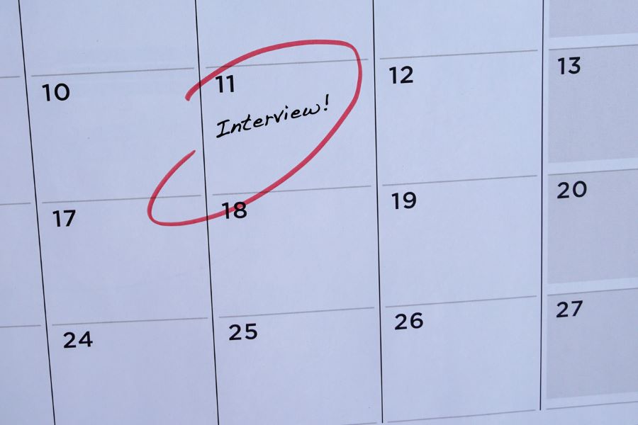 Interview in the calendar - preparing for interview questions for teachers