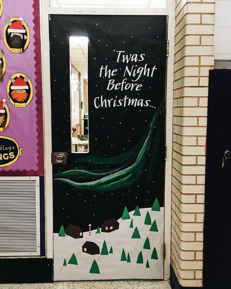 Twas the night before Christmas decoration for a classroom door
