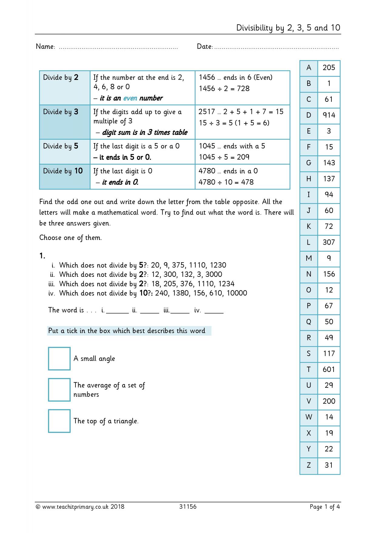 Divisibility