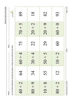 Dominoes tens and units