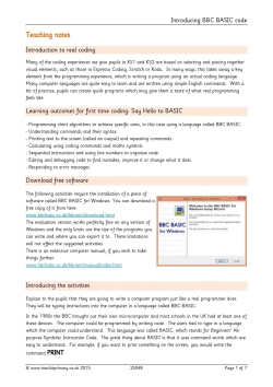 Introducing BBC BASIC code