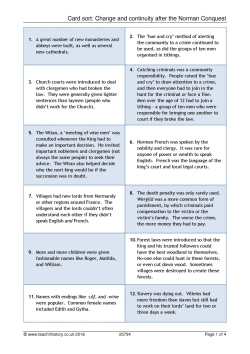 Card sort: Change and continuity after the Norman Conquest