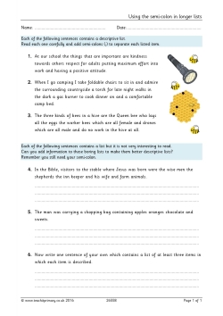 Using the semi-colon in longer lists