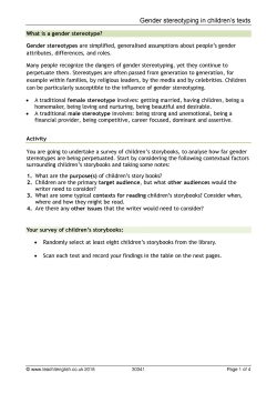 Gender stereotyping in children's texts