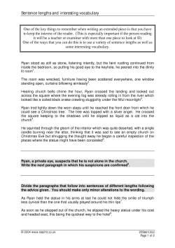 Sentence lengths and interesting vocabulary Sentence lengths and interesting vocabulary